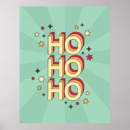 Ho ho christmas säsong text och stjärnor poster