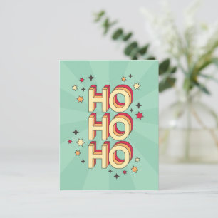 Ho ho christmas säsong text och stjärnor vykort