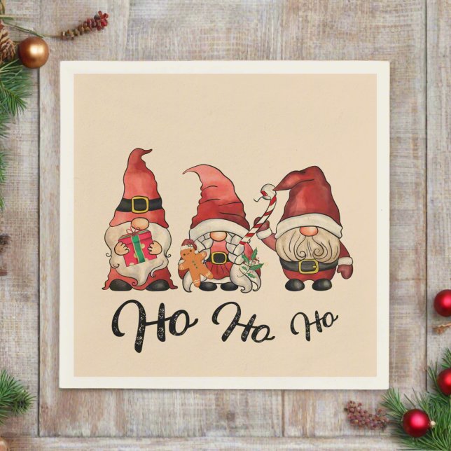Ho Ho! Cute Nordic Gnomes jul Pappersservett (Skapare uppladdad)