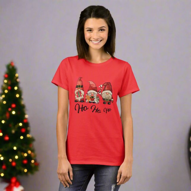Ho Ho! Cute Nordic Gnomes jul T Shirt (Skapare uppladdad)