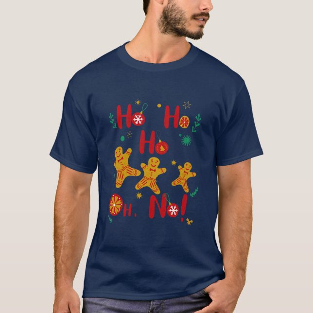Ho Ho! Cute Pepparkaksgubbe T Shirt (Framsida)