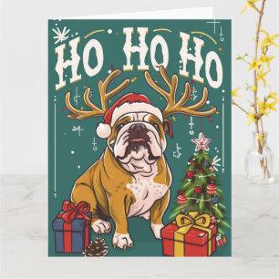 Ho Ho Engelska Bulldog jul Kort