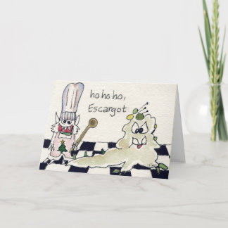 Ho Ho Escargot Seasoned Hälsning Helgdag Card Helgkort