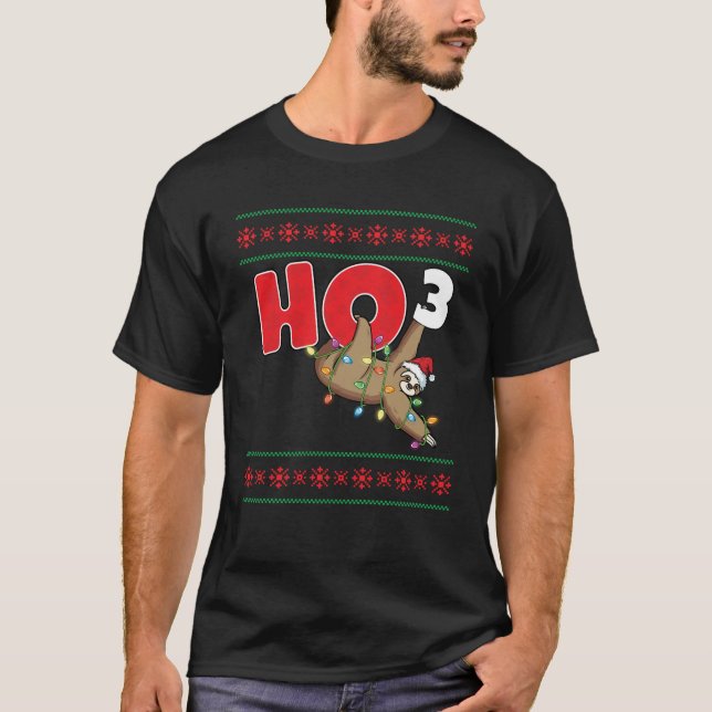Ho Ho Funny Math Ugly jul Sweater Julafton Sl T Shirt (Framsida)