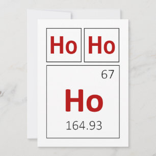 Ho Ho Glad helg Periodic Bord Red Science Julkort