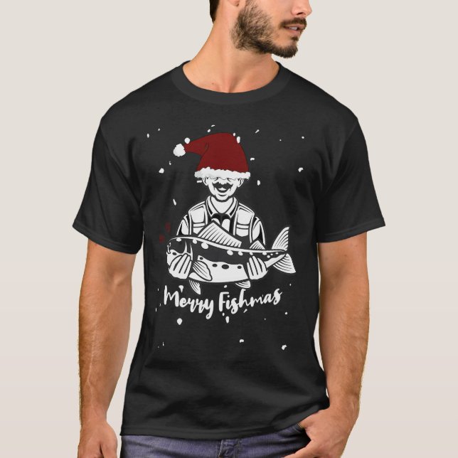 Ho Ho, God Fiskjul! Julpresent. T Shirt (Framsida)