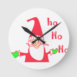 Ho Ho God jul från Santa.png Rund Klocka