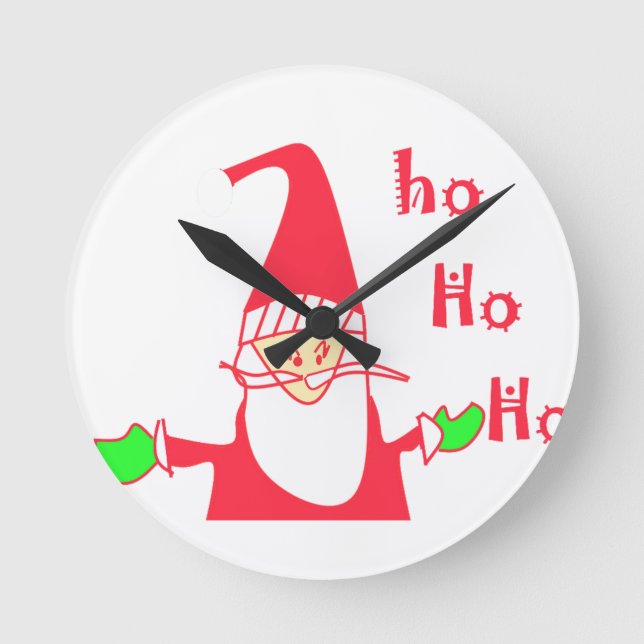 Ho Ho God jul från Santa.png Rund Klocka (Framsida)