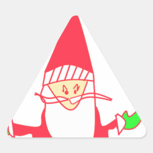 Ho Ho God jul från Santa.png Triangelformat Klistermärke