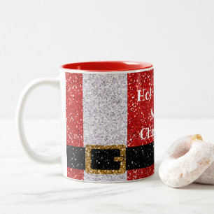Ho Ho God jul! Glittery Santa Kostym Två-Tonad Mugg