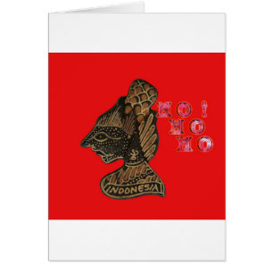 Ho Ho! God jul Indonesia söt retro Hälsningskort