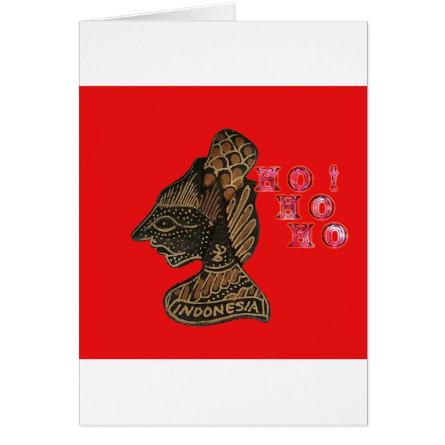 Ho Ho! God jul Indonesia söt retro Hälsningskort (Framsidan)