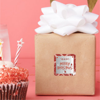 Ho, Ho! God jul-kvadratstreck Fyrkantigt Klistermärke