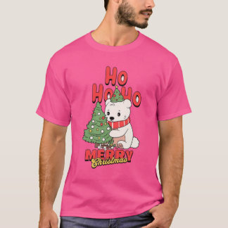 Ho Ho! God jul Polar Bear Design Tshirt T Shirt