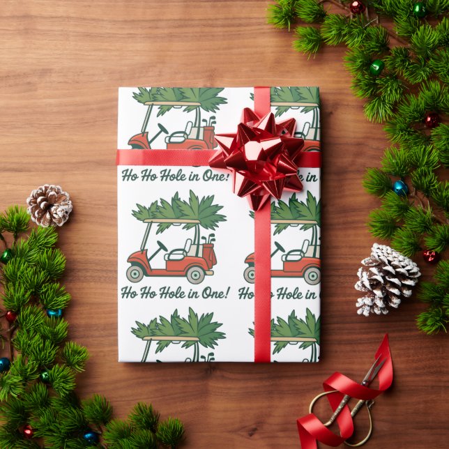 Ho Ho hål i ett jul tomte golf golfande  Presentpapper (Julgåva)