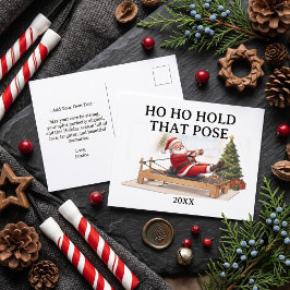 Ho Ho Håll Den Posera Roliga Tomte Pilates Jul Helg Vykort