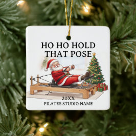 Ho Ho Håll Den Positionen Rolig Anpassad Pilates S Julgransprydnad Keramik