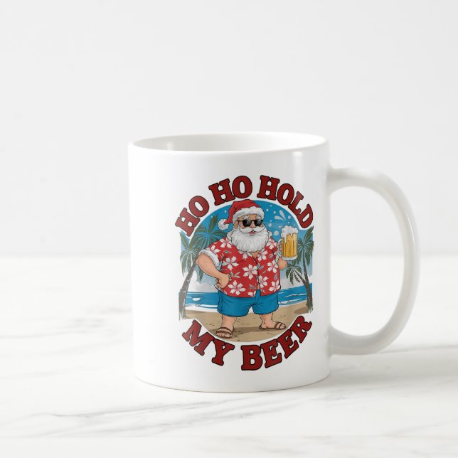 Ho Ho Håll min Beer Beach Santa Funny jul Kaffemugg (Höger)