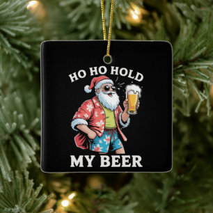 Ho Ho Håll Min Björn Santa Solglasögon Jul Julgransprydnad Keramik