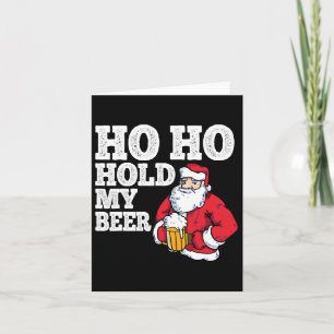 Ho Ho Håll Min Öl I Rolig Drickande Tomte Jul Kort