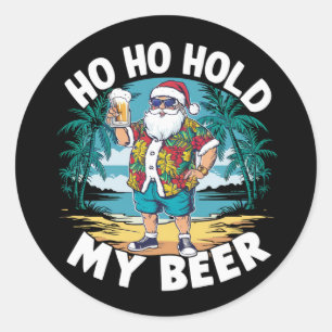 Ho Ho Håll Min Öl Jul i Juli Sommar Tomte Runt Klistermärke