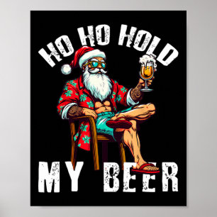 Ho Ho Håll Min Öl Vintage Tomte Jul I Juli Poster