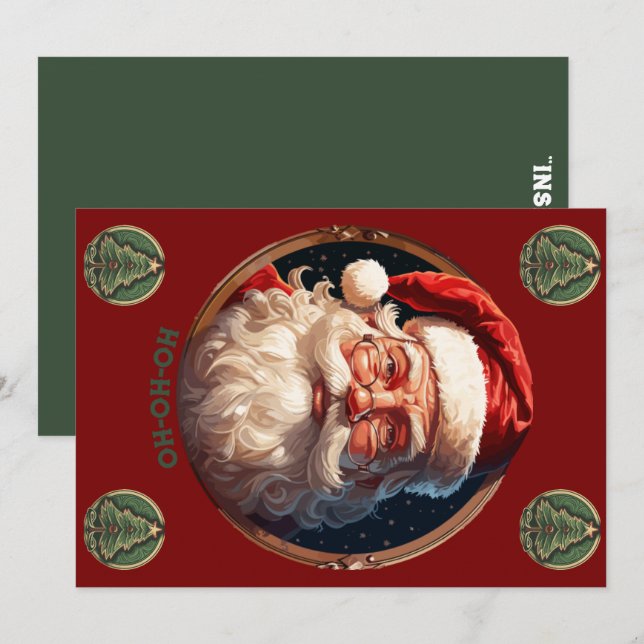 Ho Ho Happiness Julkort (Fram/baksida)