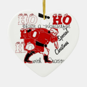 HO HO har en underbar jul med tacksamhet Julgransprydnad Keramik