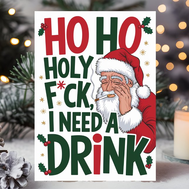 Ho Ho Heliga F*an Roligt Jul Helgkort (Skapare uppladdad)