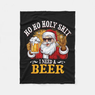 Ho Ho Heliga jag behöver en Beer Funny Santa Dri Fleecefilt