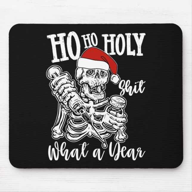 Ho Ho Heliga julfårunge Skeleton Dancing Skull Musmatta (Framsidan)