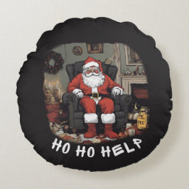 HO HO HELP HOARDER SANTA-kudde Rund Kudde