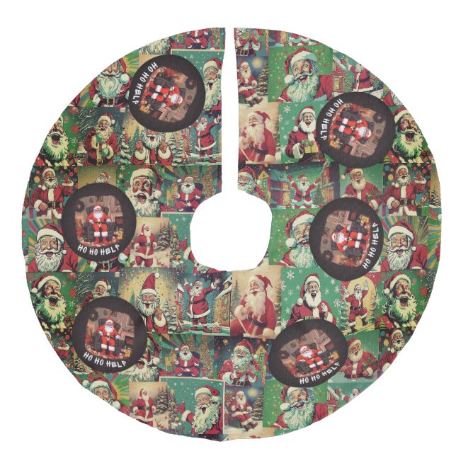 HO HO HELP träd skirt Julgransmatta Fusklinne (Framsidan)