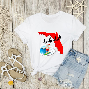 ho-ho-hett! Merry Florida jul Surfing Santa T Shirt