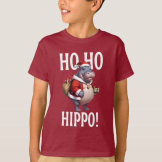 Ho Ho Hippo Christmas Humor Design T Shirt