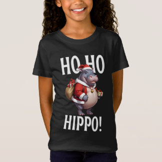 Ho Ho Hippo Christmas Humor Design T Shirt