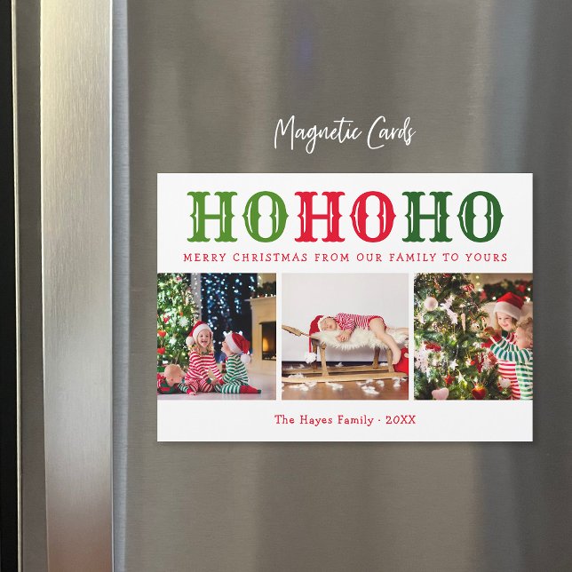 Ho Ho Ho | 3 Magnetkort för fotokollage (Skapare uppladdad)