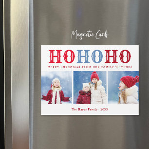 Ho Ho Ho 3 Magnetkort för fotokollage