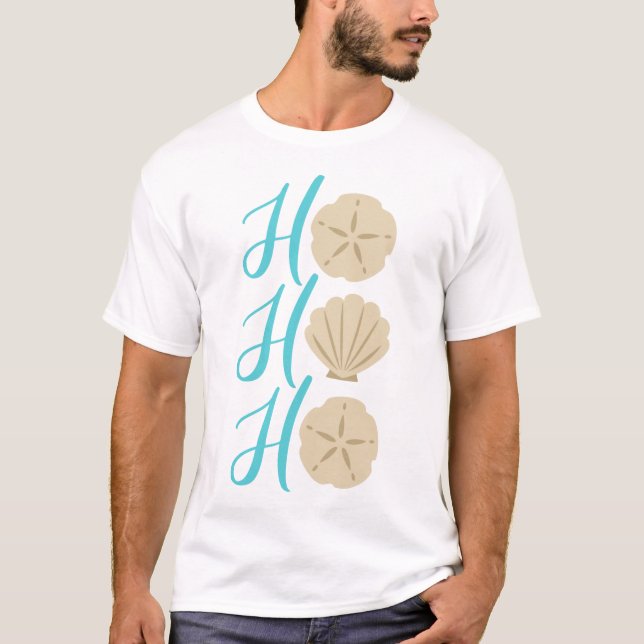 Ho Ho Ho Beach Juli Sand Dollar och Snäcka T Shirt (Framsida)