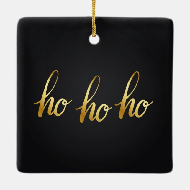Ho Ho Ho Black och Guld Ornament (Baksida)