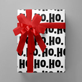Ho. Ho. Ho. Black & White Chic & Fun Christmas Presentpapper