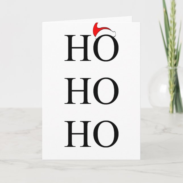 HO HO HO bonnet Helgkort (Framsida)