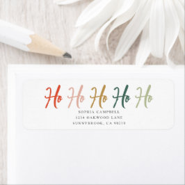 Ho Ho Ho Borst Calligraphy Jul Etikett Returadress Etikett