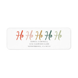 Ho Ho Ho Borst Calligraphy Jul Etikett Returadress Etikett