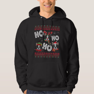 HO HO HO Boston Terrier Rolig hund Julafton Gift Hoodie