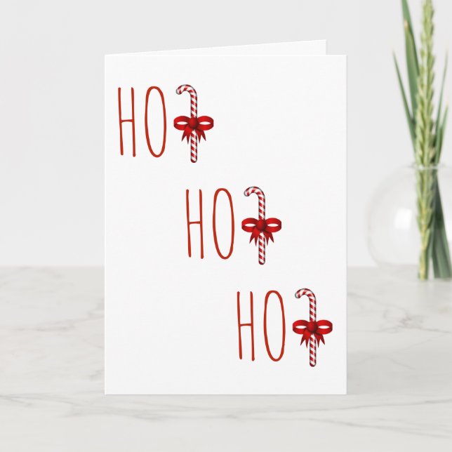 HO HO HO candy canehelgdagkort Helgkort (Framsida)