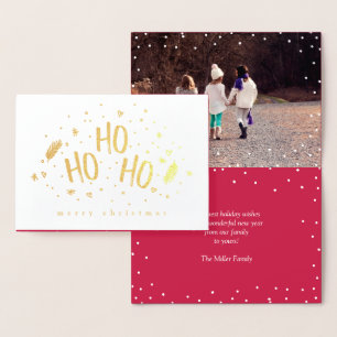 Ho Ho Ho Charming God jul Photo Folierat Kort