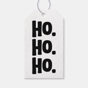 Ho. Ho. Ho. Chic, Edgy & Rolig Vit & Svart Presentetikett