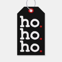 Ho. Ho. Ho. Chic Svart, Vitt & Rött Julkort Presentetikett