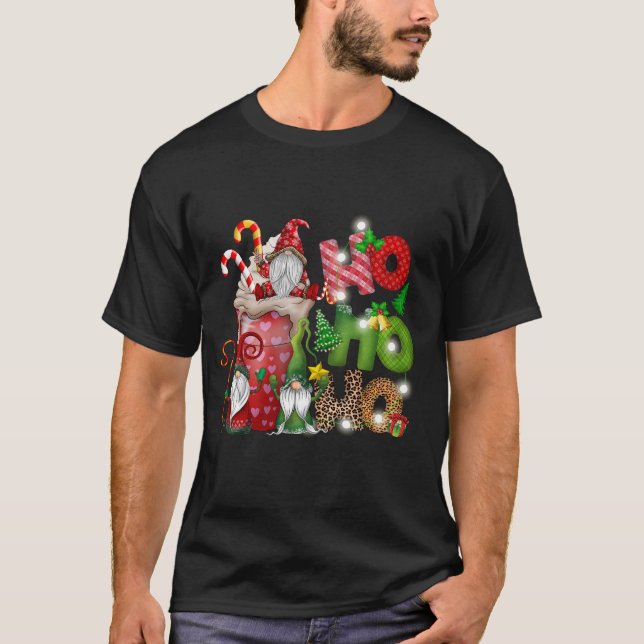 Ho Ho Ho Christmas Gnome Ice Cream Lover T Shirt (Framsida)